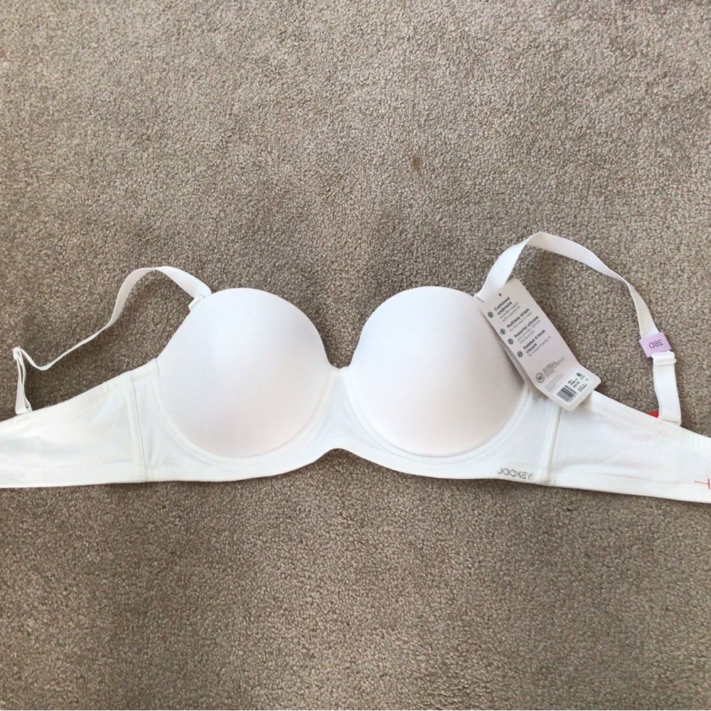 JOCKEY CUSHION WIRE MULTIWAY STRAP/STRAPLESS BRA— WHITE- 38D- NEW WITH TAGS